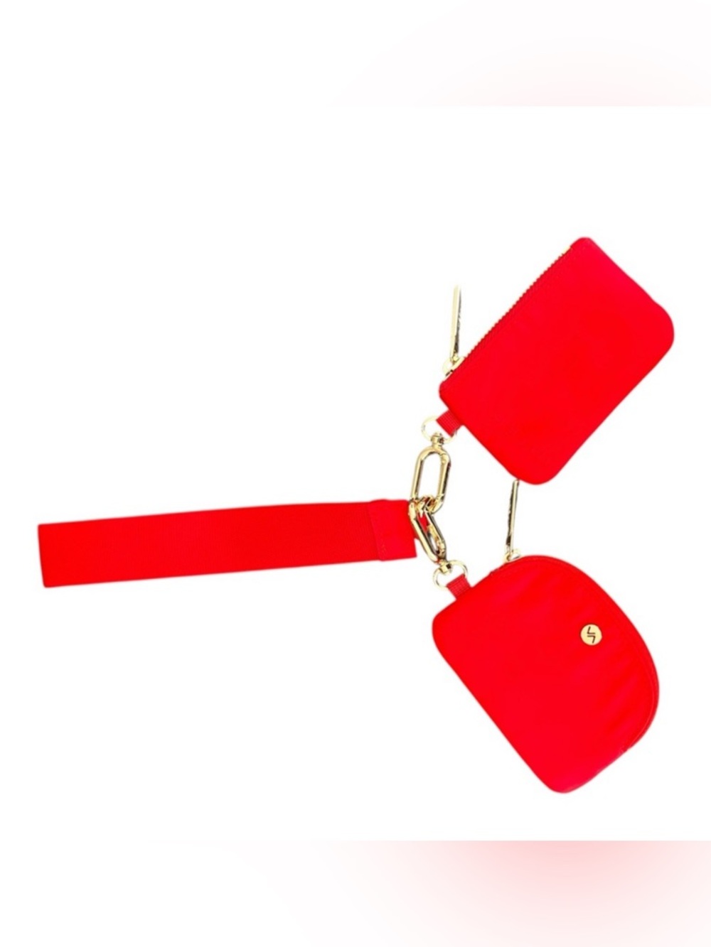 NWOT Red pouch set with wristlet strap
